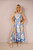Floral Silk Scoop Dress ~ Blue