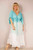 Tie Dye Flute Sleeve Maxi Dress ~ Aqua