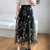 Embroidered Meadow Tulle Skirt ~ Black