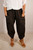 Linen Button Detail Trousers ~ Chocolate