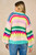 Miss Shorthair - Hand Knitted Rainbow Striped Cardigan in Multi