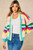Miss Shorthair - Hand Knitted Rainbow Striped Cardigan in Multi