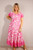 Mono Puff Sleeved Shirred Max Dress ~ Fuchsia