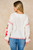 Embroidered Floral Front Tie Cotton Shirt ~ White