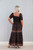 Floral Petal Shirred Maxi Dress ~ Black