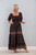 Floral Petal Shirred Maxi Dress ~ Black
