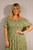 Goose Island - Ditsy Flower Puff Sleeve Maxi Dress ~ Lime