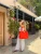 The Islander ~ Orange & Pink Hibiscus Large Zipped Tote