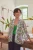 One Hundred Stars Short Kimono ~ Afternoon Tea Green