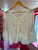 Crochet Button Cardigan with Floaty Sleeves ~ Beige