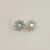 Daisy stud earrings ~ sea foam blue & silver