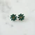 Daisy stud earrings ~ emerald green & gold