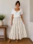 Lurex Threaded Tiered Maxi Skirt ~ White