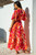 Tropical Floral Maxi Kaftan Dress ~ Hot Pink