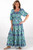 Puff Sleeve Tiered Maxi Milkmaid Dress ~ Fleur de Lis