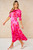 Floral Midi Tea dress ~ Hot Pink MEDIUM ONLY