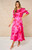 Floral Midi Tea dress ~ Hot Pink MEDIUM ONLY
