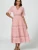 V Neck Lace Mini Dress ~ Rose/Nude - XLarge