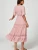 V Neck Lace Mini Dress ~ Rose/Nude - XLarge