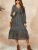 Ruffled Chiffon Mini Dress ~ Black and White- SMALL ONLY