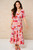 Postcard Print Maxi Kaftan Dress ~ Pink MEDIUM ONLY