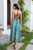 Blue & White Boho Halter Maxi Dress