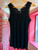 Lace Trim Ribbed Cotton Vest ~ Black