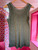 Lace Trim Ribbed Cotton Vest ~ Khaki