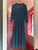 Autumnal Ditsy Shirring Notch Neck Dress ~ Navy
