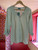 Textured Stripe Shirred Neck Button Through Blouse ~ Stone