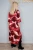 Pleated Swirl 3/4 Sleeve Dress ~ Berry