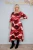 Pleated Swirl 3/4 Sleeve Dress ~ Berry