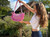 The Islander ~ Pink and Brown Polka Frill