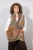 Floral Embossed Wrap Around Gilet ~ Mocha/Grey