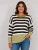 Mixed Stripe Woollen Knitted Jumper ~ Olive