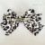 WS Leopard Hair Bow Slide White