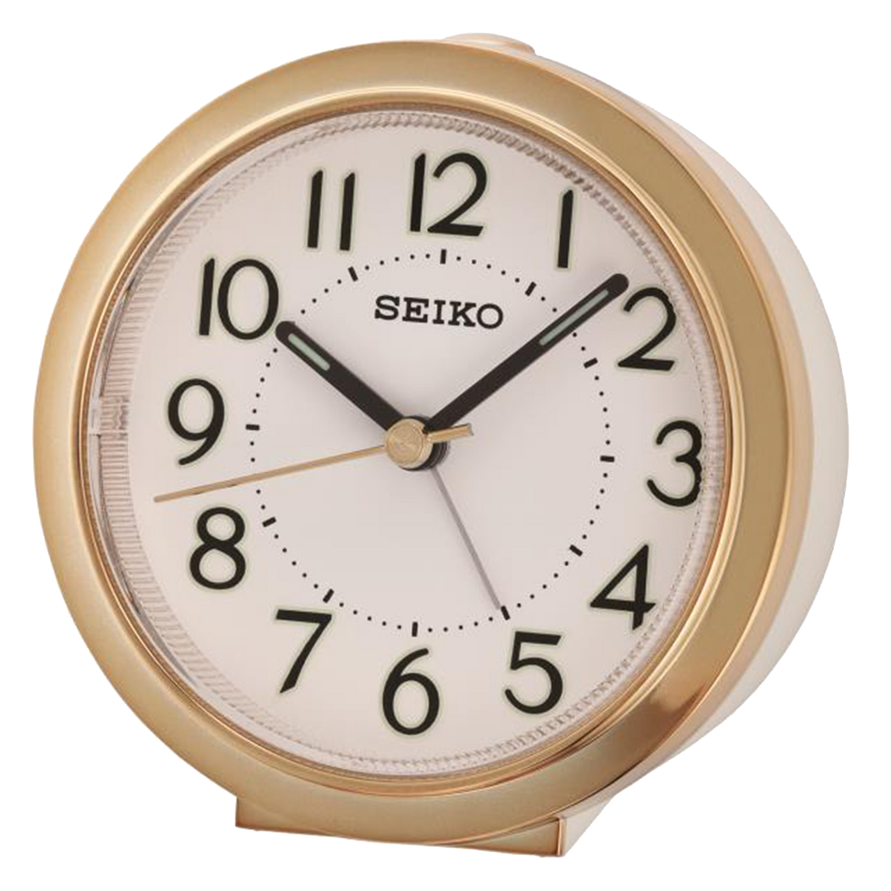 Seiko QHE146GLH Sussex Bedside Alarm Clock Gold Trim   QHE146GLH NB  44169.1655384215 