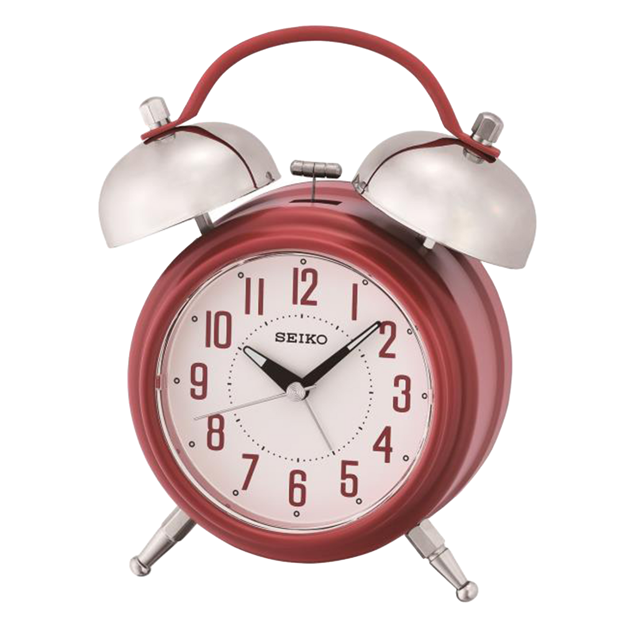 Seiko QHK051RLH Red Deux Bell Alarm Clock | 2 Bell Alarm Clock