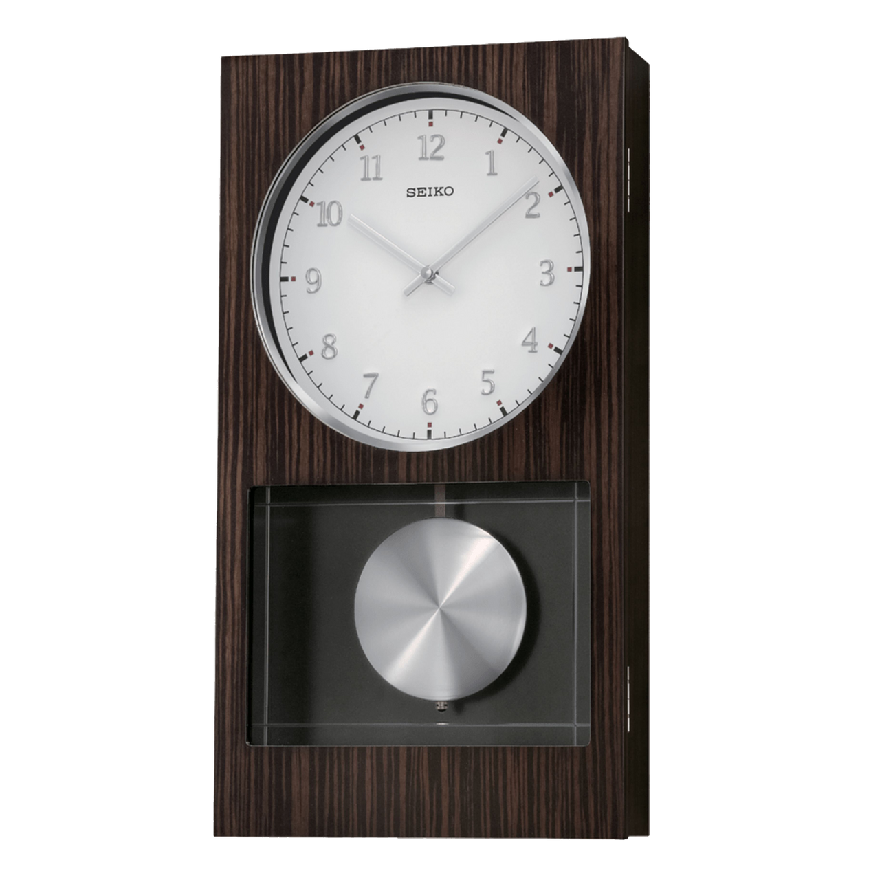 Seiko QXH046BLH Dark Wooden Pendulum and Dual Chime Wall Clock