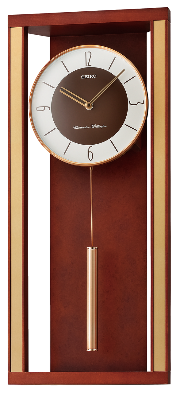 Mid-Century Modern Wall Clock - Dual Chimes Pendulum QXH068ZLH