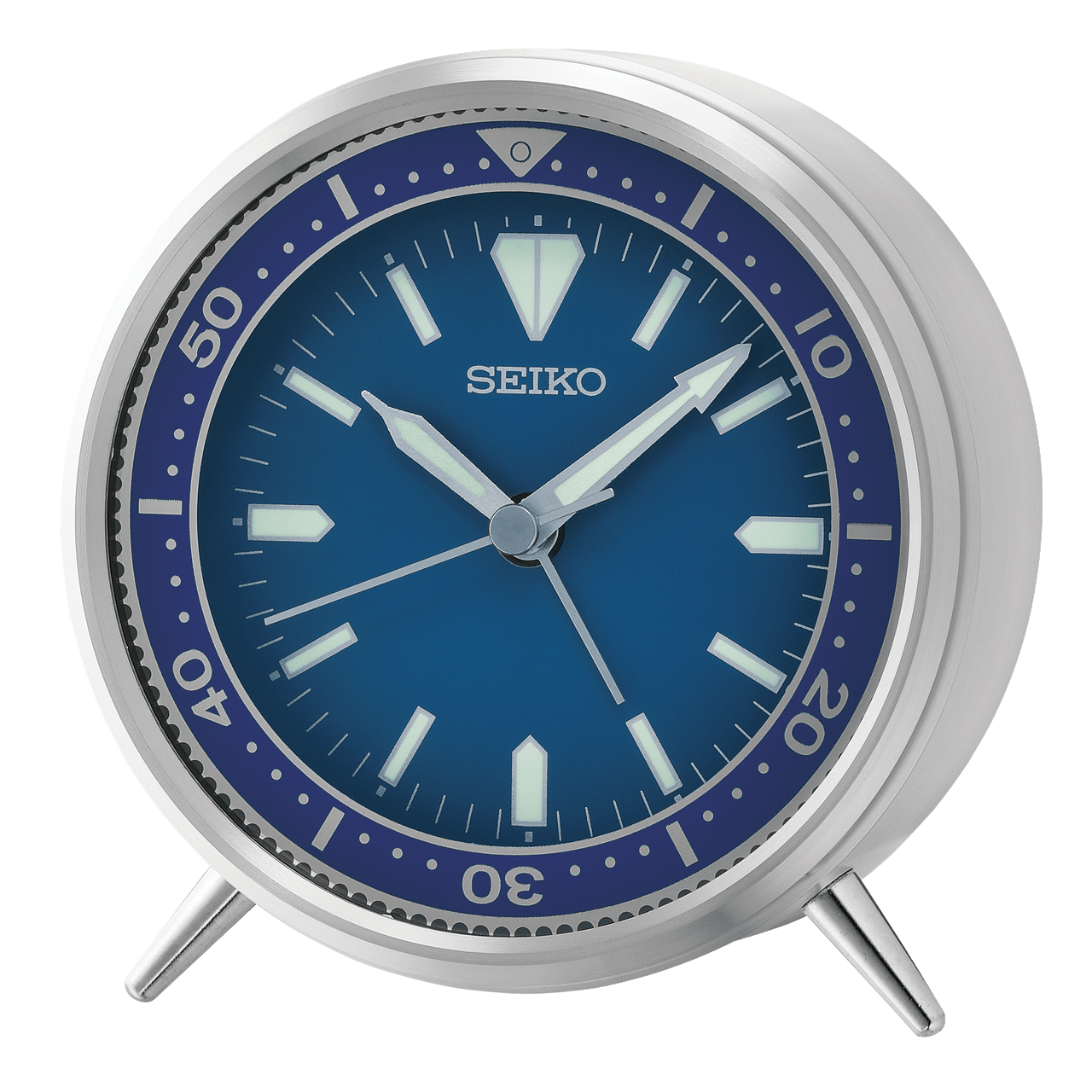 Mai T Bedside Alarm, Blue, QXE065LLH - Seiko Clocks