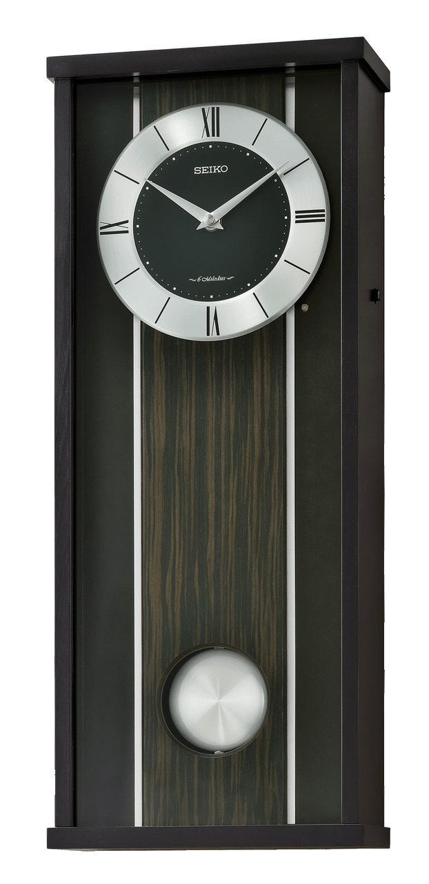 22 Kurai Musical Pendulum Wall Clock, Black QXM396KLH