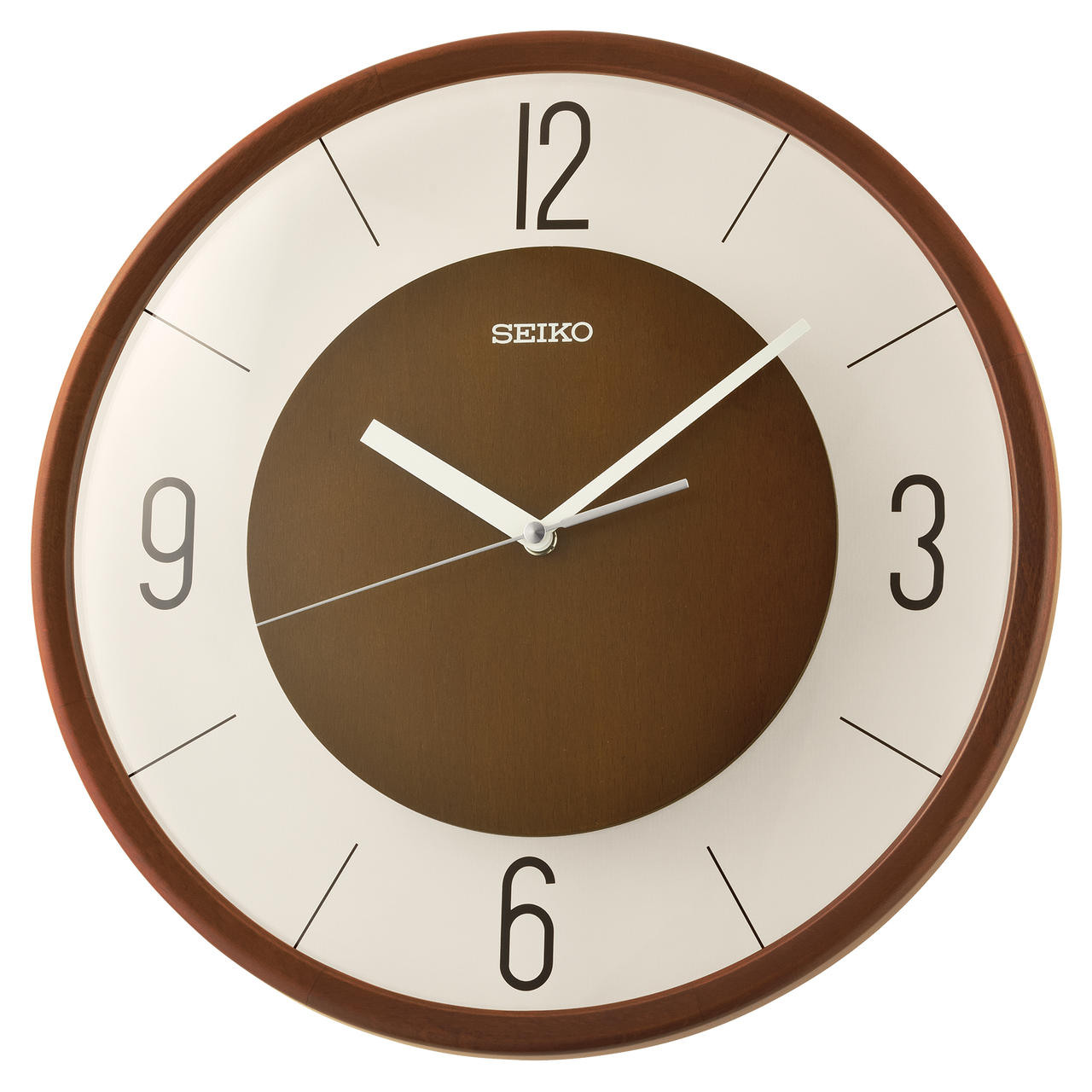 QXA852BLH Classic Modern Clock, Brown - Seiko Clocks