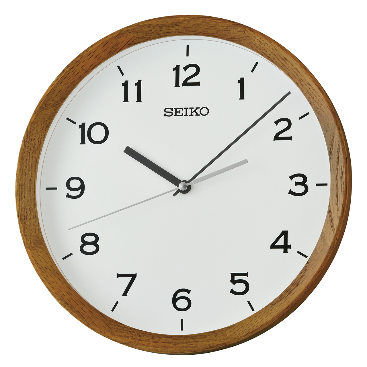 QXA853BLH Classic Modern Clock, Brown - Seiko Clocks
