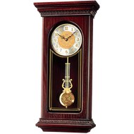 Seiko QXH118BLH Mahogany Wall Clock with Pendulum