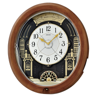 QXM383BRH Melodies In Motion Clock, Brown