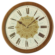 QXA857ZLH Traditional Wall Clock, Brown QXA857ZLH Traditional Wall Clock, Brown