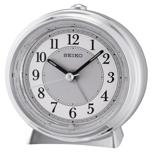 QHE132SLH Alarm Clock, Silver-Tone