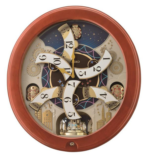 Seiko QXM376BRH Bright Stary Night Melodies In Motion Wall Clock