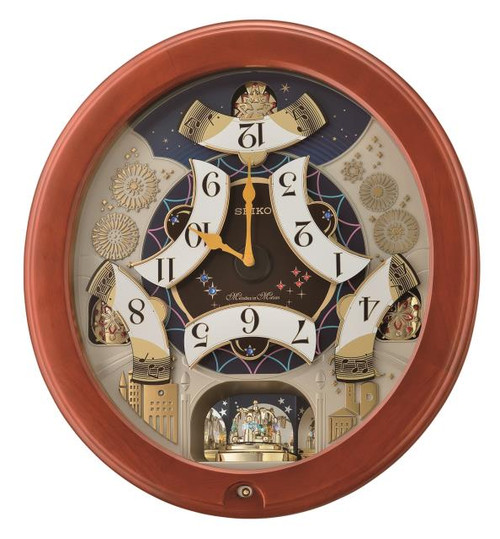 Seiko QXM376BRH Bright Stary Night Melodies In Motion Wall Clock